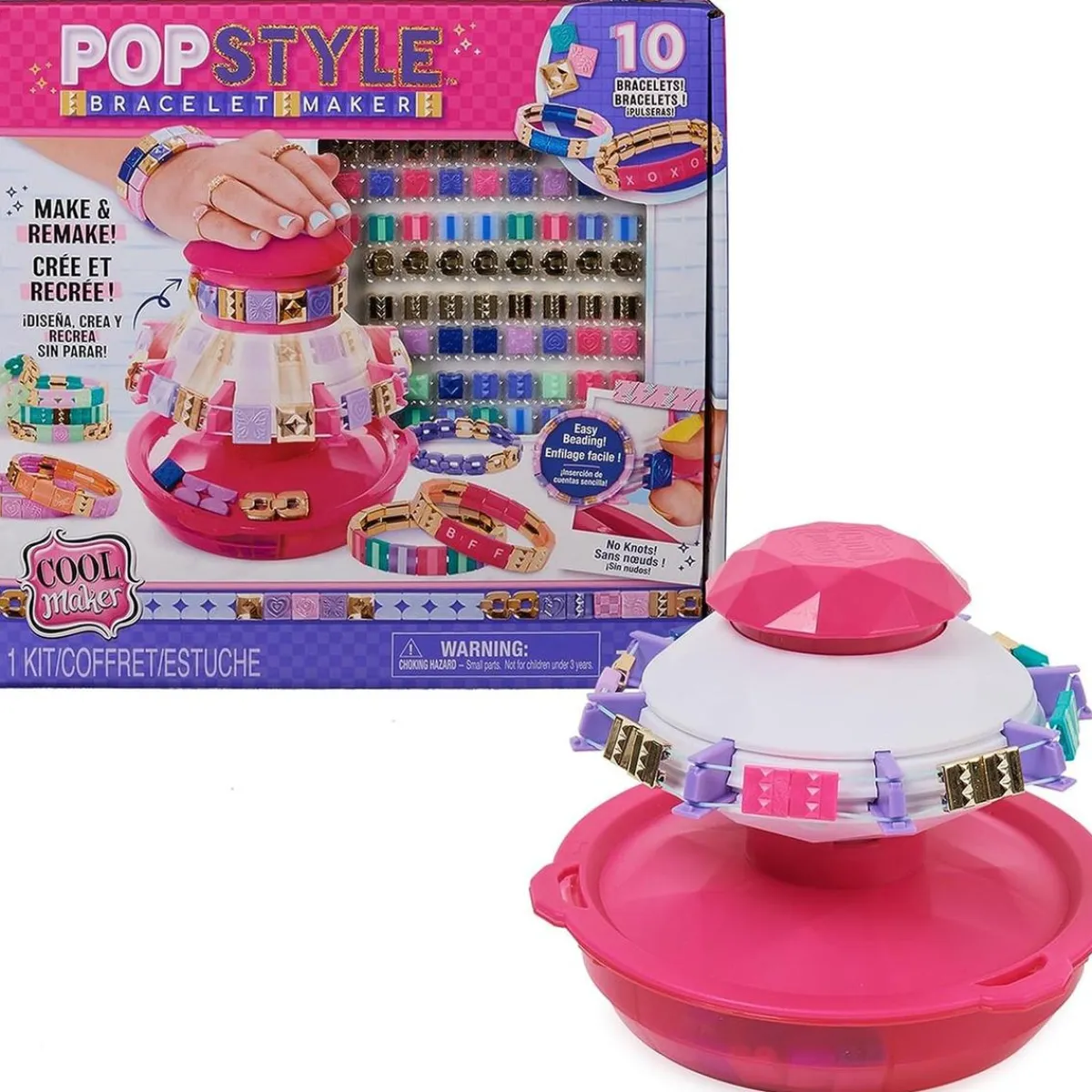 Air Hogs - Kit para hacer pulseras Popstyle con máquina de almacenamiento y cuentas reutilizables*SPIN MASTER Online