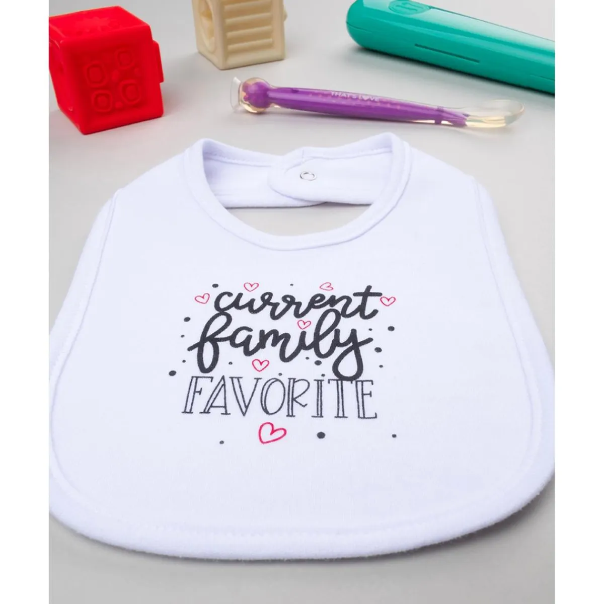Babero Unisex Blanco "Family"*Prenatal Sale