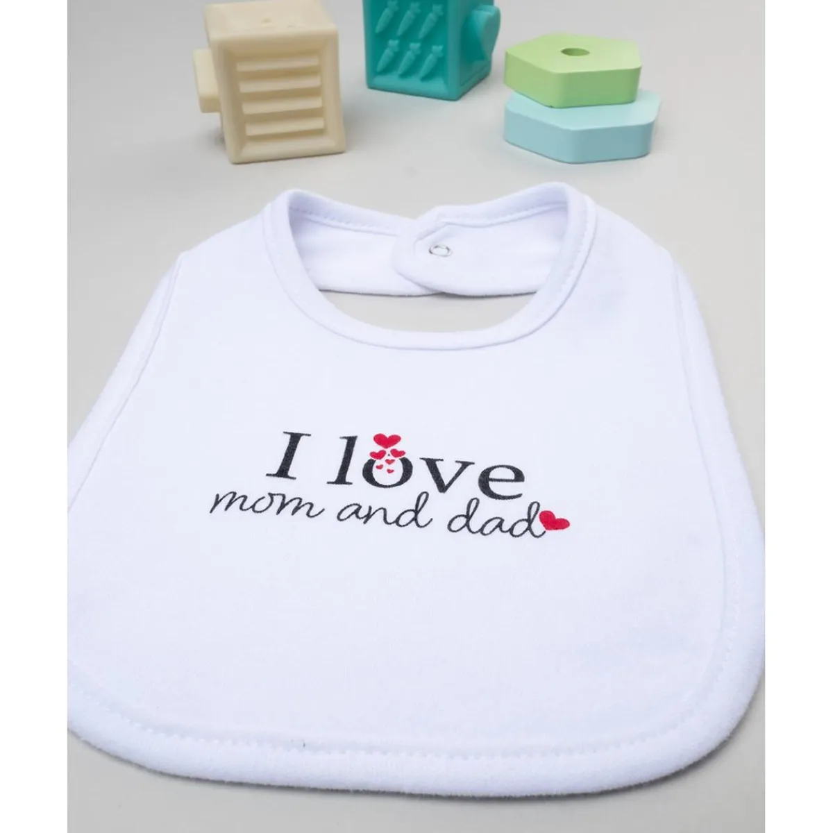 Hot Babero Unisex Blanco "I Love" Recién Nacido·Ropa Y Accesorios|Ropa Y Accesorios·Baberos
