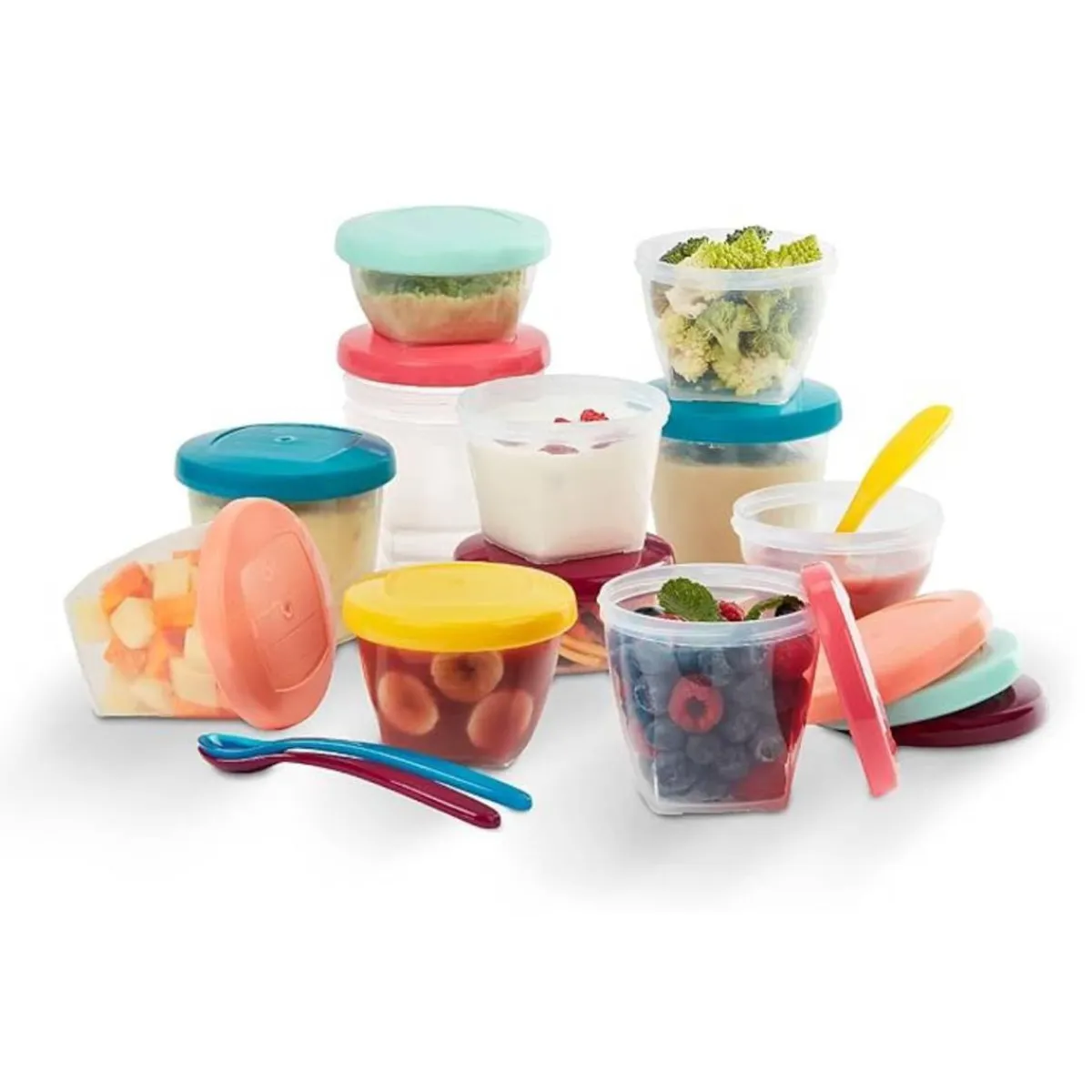 Best - 12 Recipientes Babybols (3 x 120ml / 3 x 180ml / 6 x 250ml) + 3 Cucharas Preparación Comida Y Accesorios·Termos, Recipientes Y Contenedores