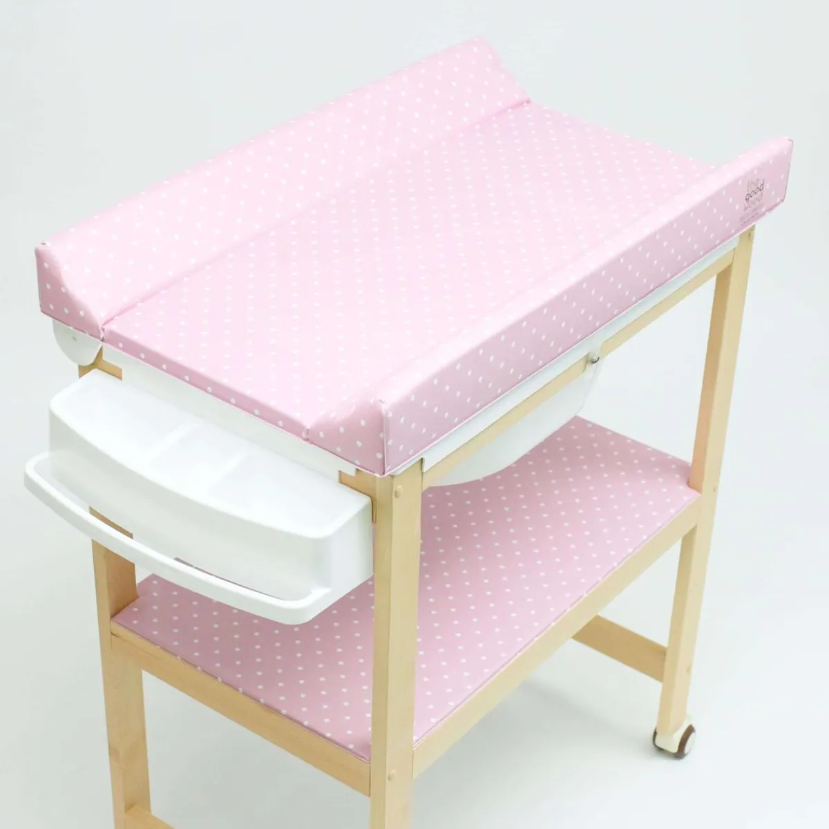 Bañera de Madera Natural Sobrebidé Topos Rosa*PLASTIMYR Online