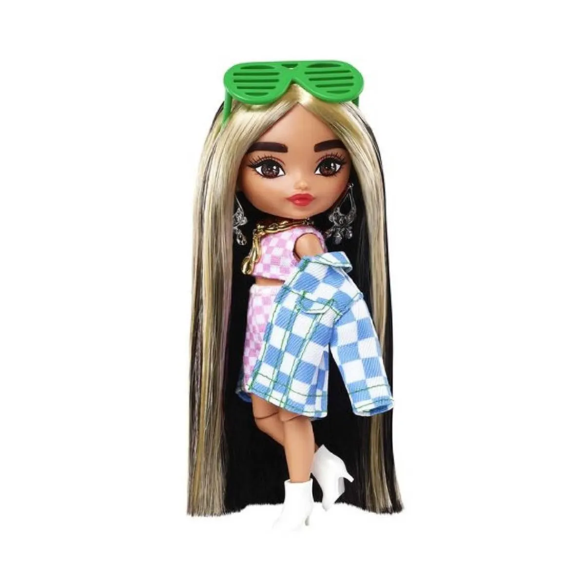 - Muñeca extra mini chaqueta de cuadros*BARBIE