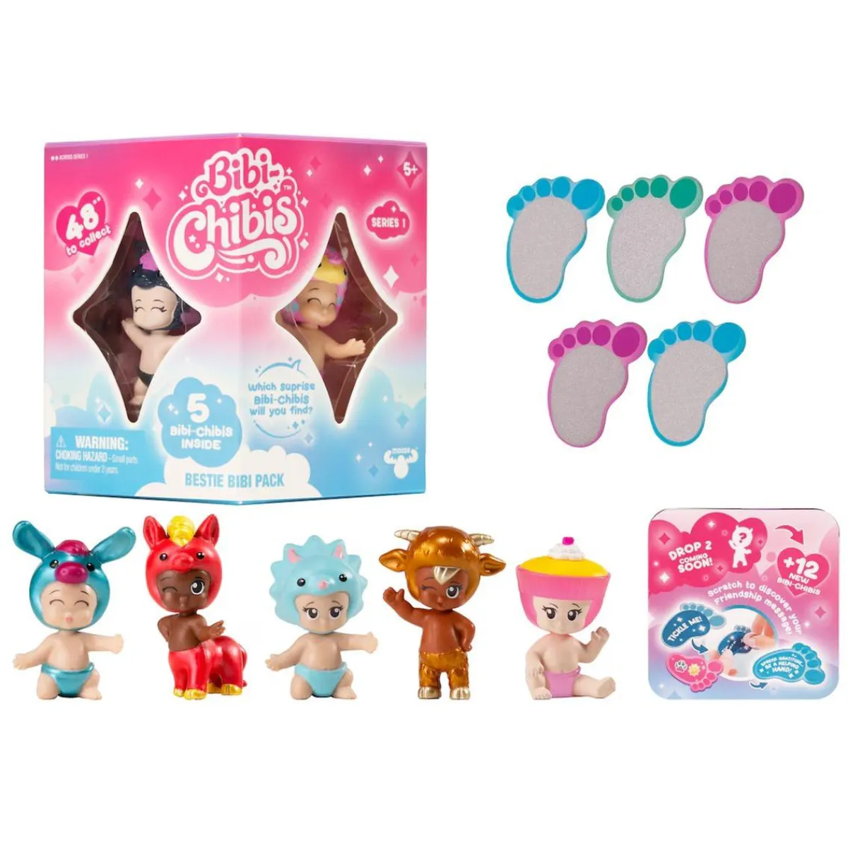 Hot Bibi-Chibis - Pack 5 figuras Coleccionables Y Mini Mundos