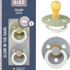 - Pack 2 chupetes Colour Noche 0-6 meses - Sage/Cloud*BIBS New