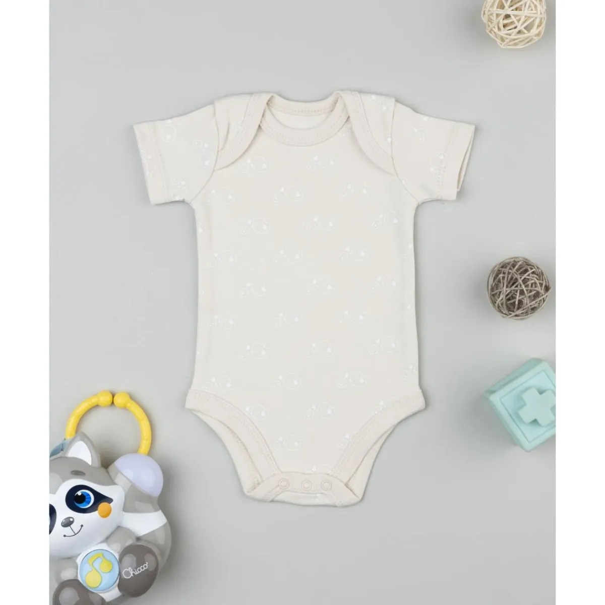 Body de bebé beige con flores estampadas*Prenatal Hot