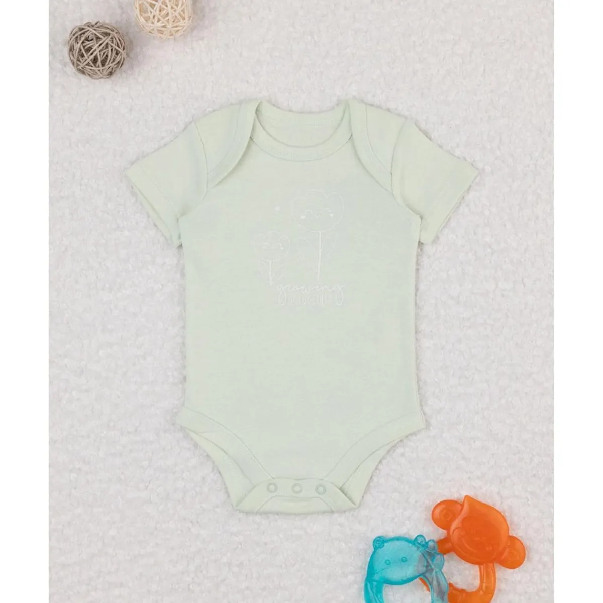 Body niña verde con flores estilizadas*Prenatal Best