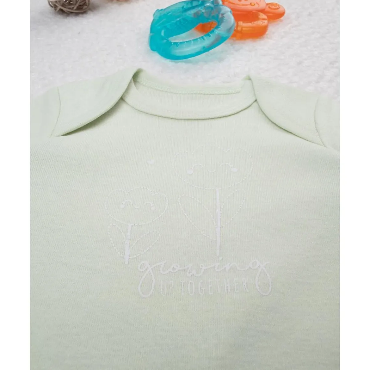 Body niña verde con flores estilizadas*Prenatal Best