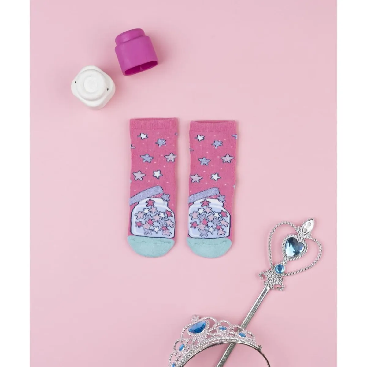 Calcetines antideslizantes fucsia de niña unicornio*Prenatal Hot
