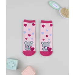 Calcetines antideslizantes de niña rosa con ositos*Prenatal Discount