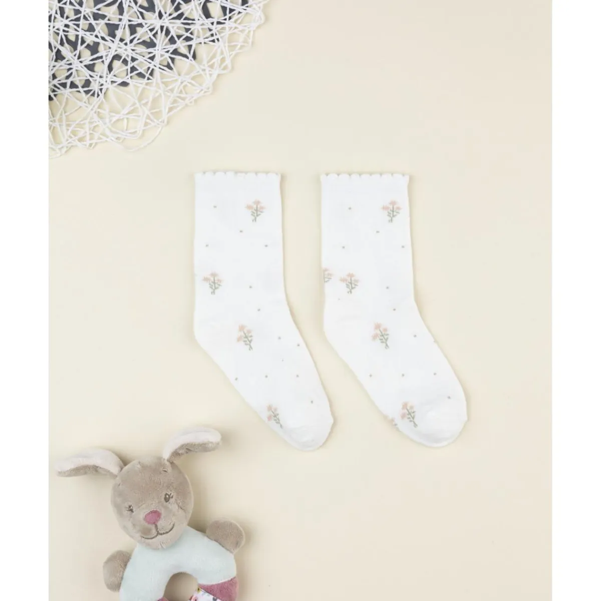 New Calcetines niña blancos con flores bordadas Calzado Y Accesorios·Accesorios Y Complementos