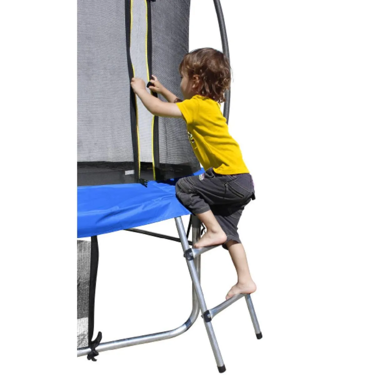Best Cama elástica exterior de 305 cm con red, escalera y refuerzo de protección Camas Elásticas