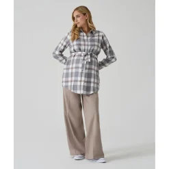Camisa premamá y de lactancia con estampado tartán*Prenatal Outlet