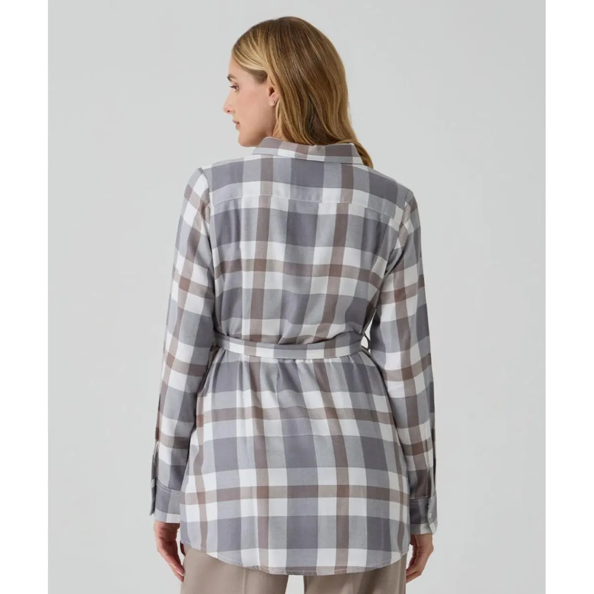 Camisa premamá y de lactancia con estampado tartán*Prenatal Outlet