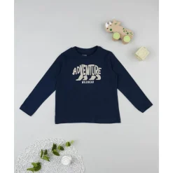 Best Camiseta azul de manga larga para niño con estampado de oso Niño·Niño 2-10 Años|Niño 2-10 Años·Camisas Y Camisetas