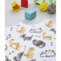 Camiseta blanca de niño con estampado de dinosaurios*Prenatal Clearance