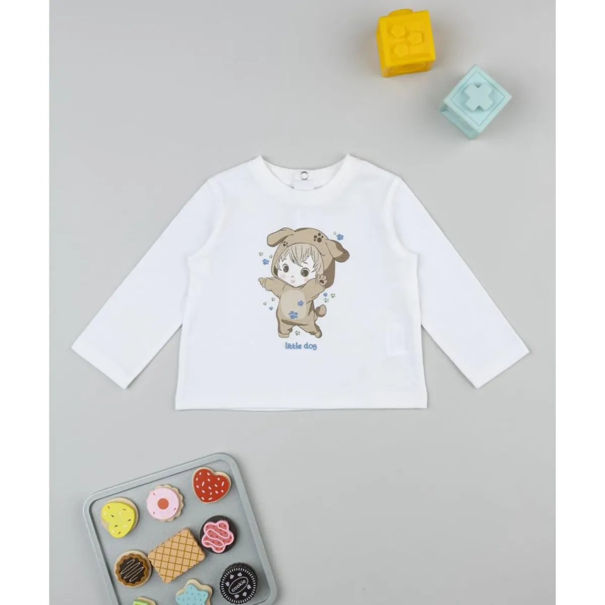 Camiseta de bebé blanca Little Friends*Prenatal Clearance