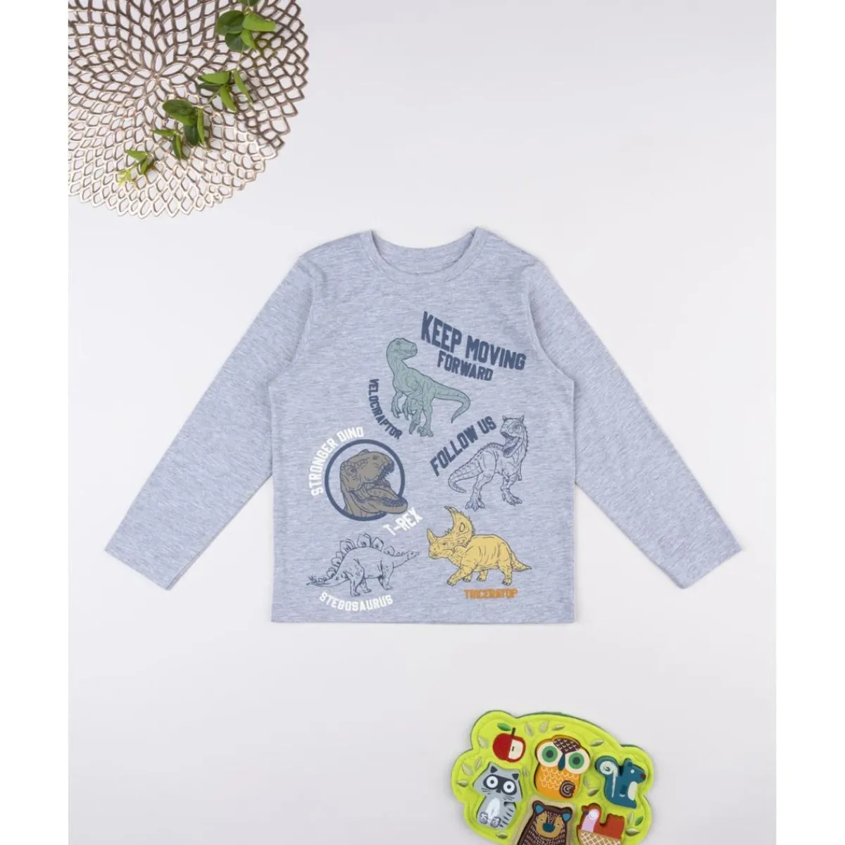 Camiseta gris dinosaurios niño*Prenatal Hot