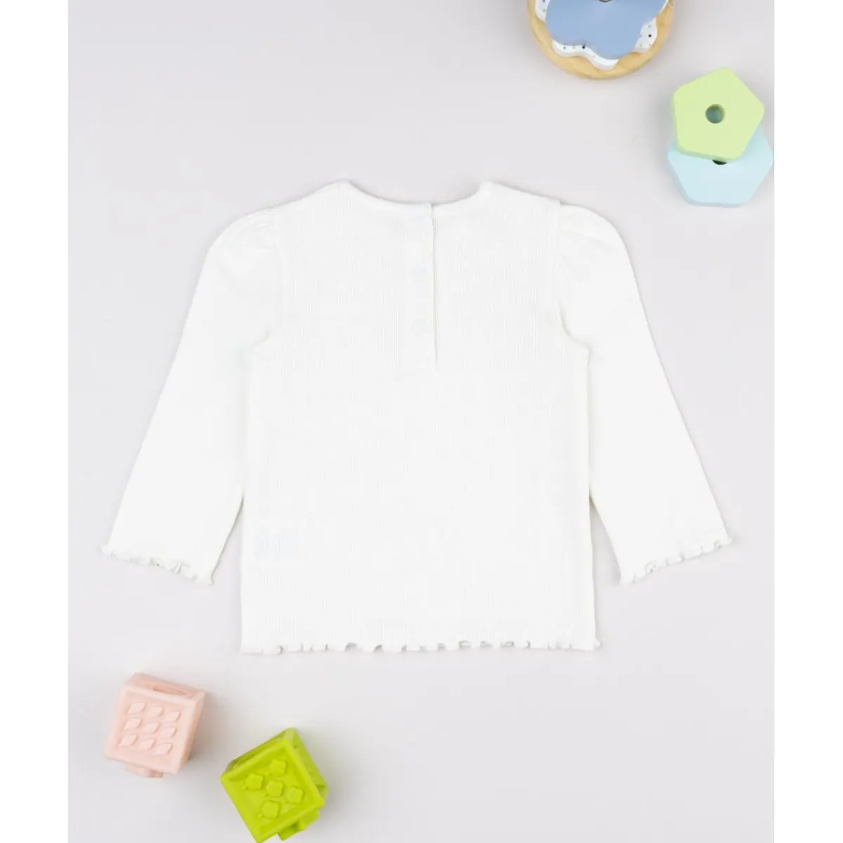Camiseta niña blanca canalé*Prenatal Clearance