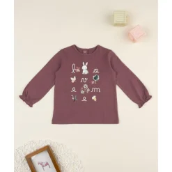 Camiseta niña rosa oscuro con estampado*Prenatal Online