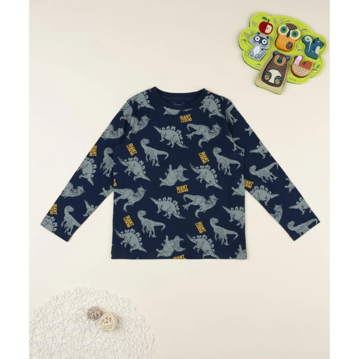 Camiseta niño azul con estampado “Dino Allover”*Prenatal Online