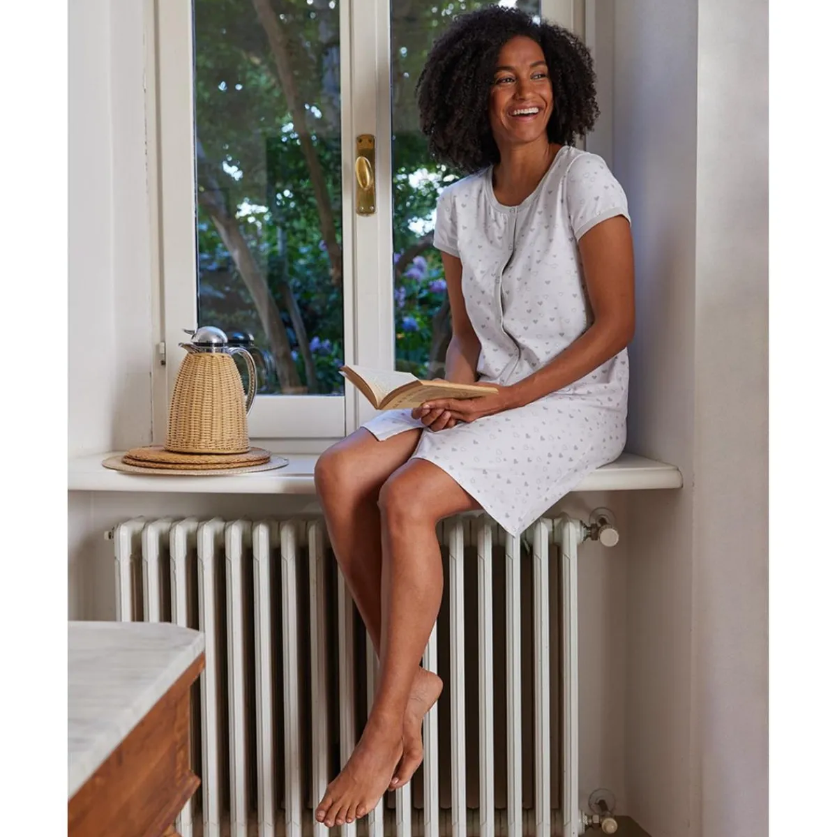 New Camisón de Maternidad con Estampado de Corazones Premamá·Íntimo Y Noche|Íntimo Y Noche·Camisetas Interiores Y Body