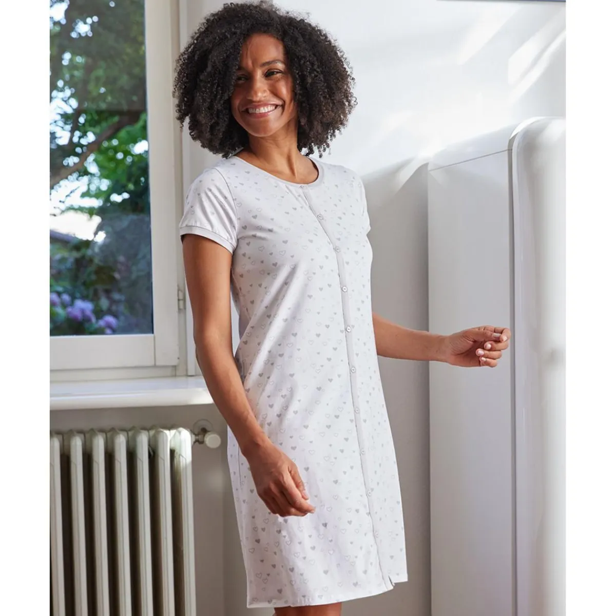 New Camisón de Maternidad con Estampado de Corazones Premamá·Íntimo Y Noche|Íntimo Y Noche·Camisetas Interiores Y Body
