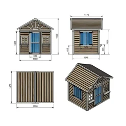 Online Casita infantil Visby de madera Azul Casas