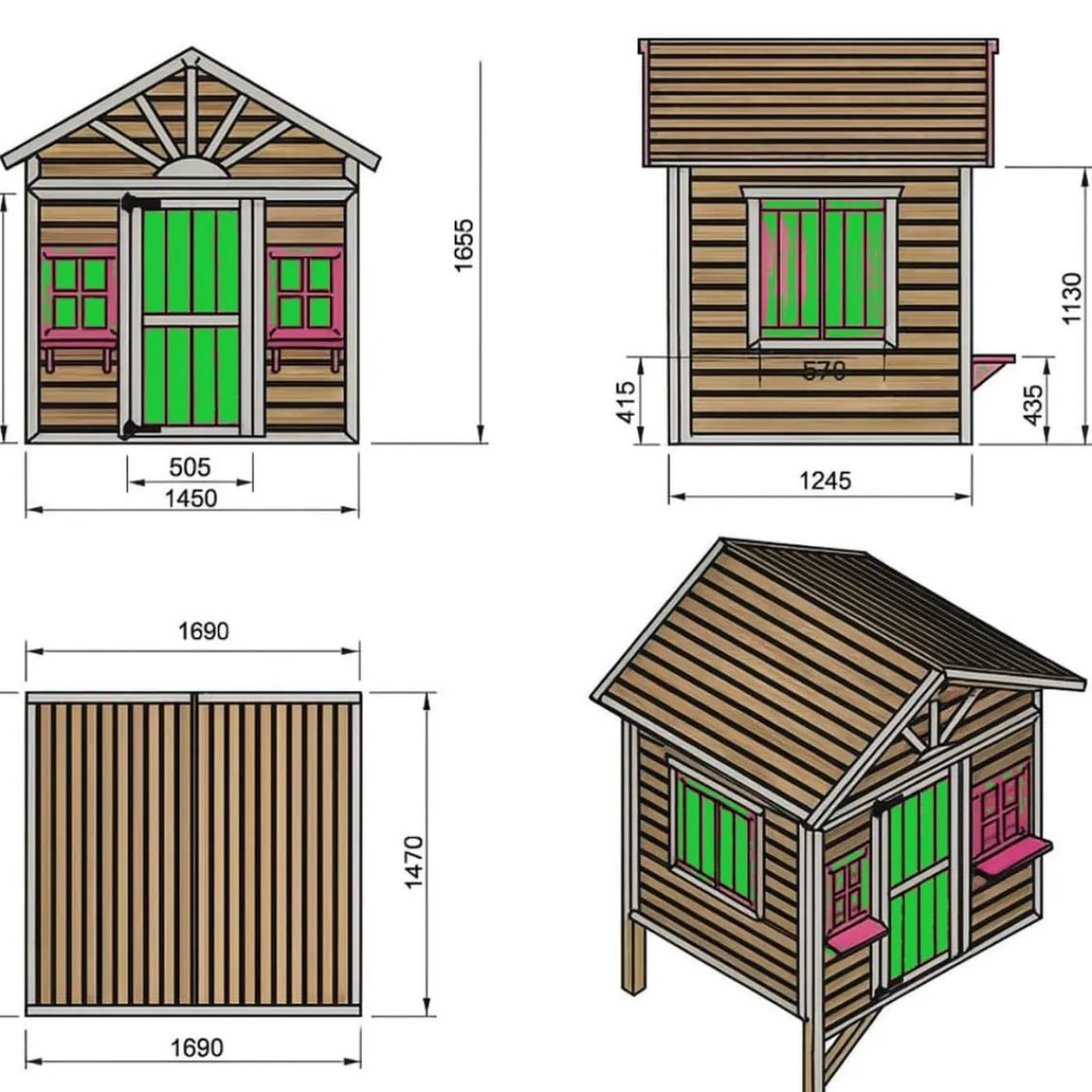 Casita Visby elevada 60 cm Verde*MASGAMES Best