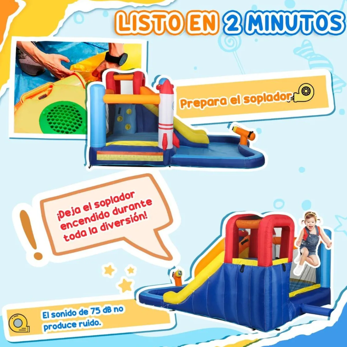 Sale Castillo hinchable 5 en 1 con piscina y tobogán Castillos Hinchables