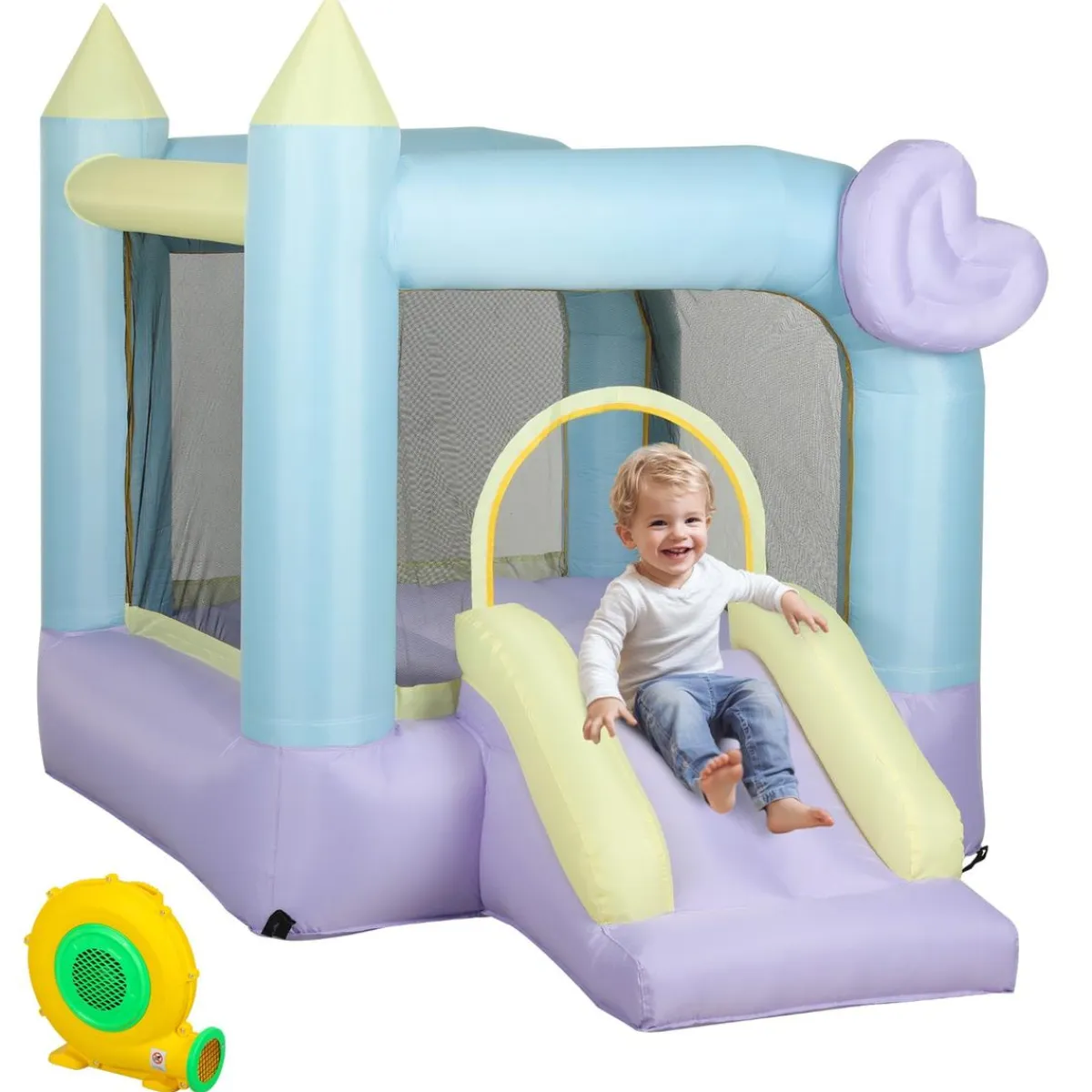 Castillo Hinchable con Tobogán Doble y Área de Salto*AIYAPLAY Online