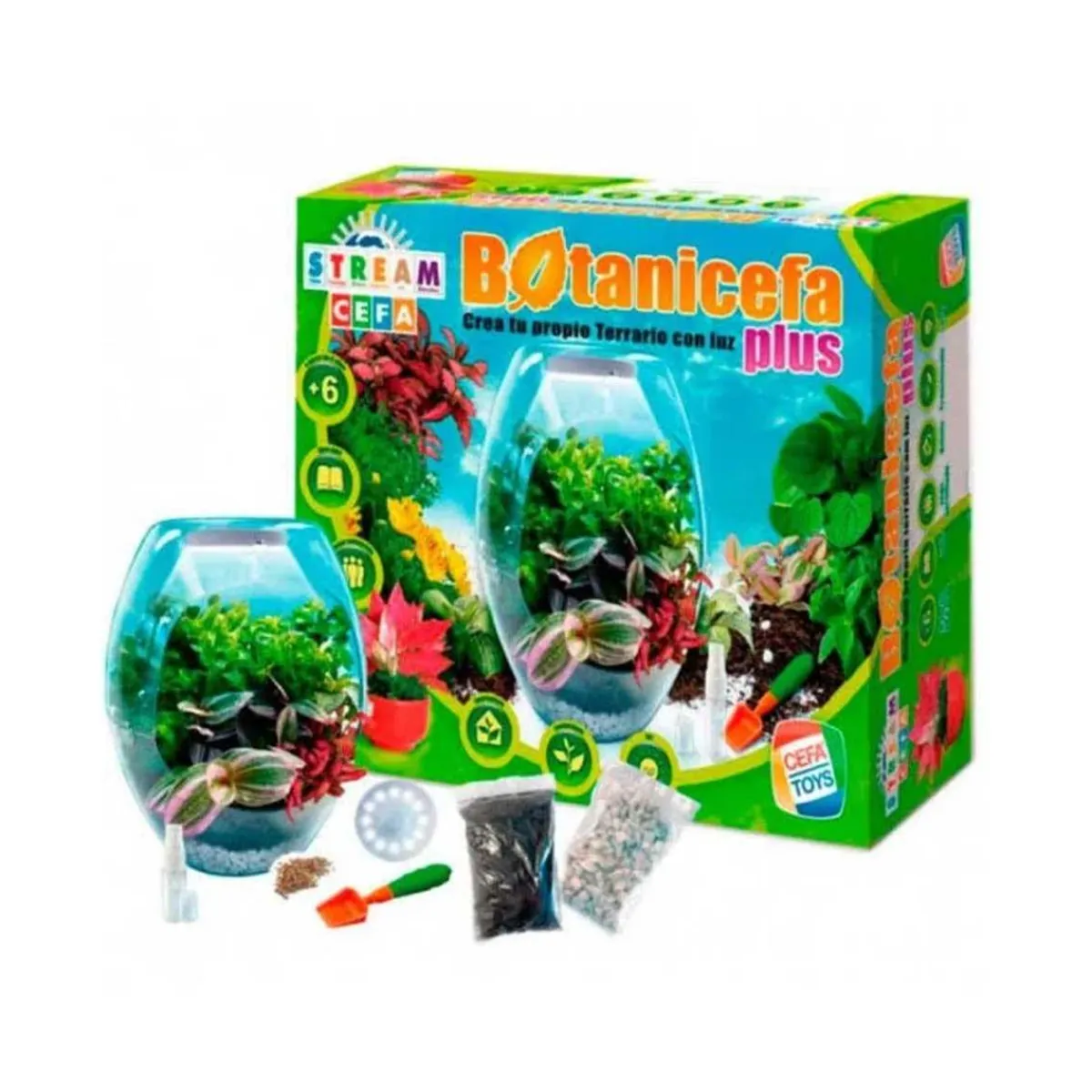Best Toys - Terrario educativo con luz y libro guía Botani Plus ㅤ Steam