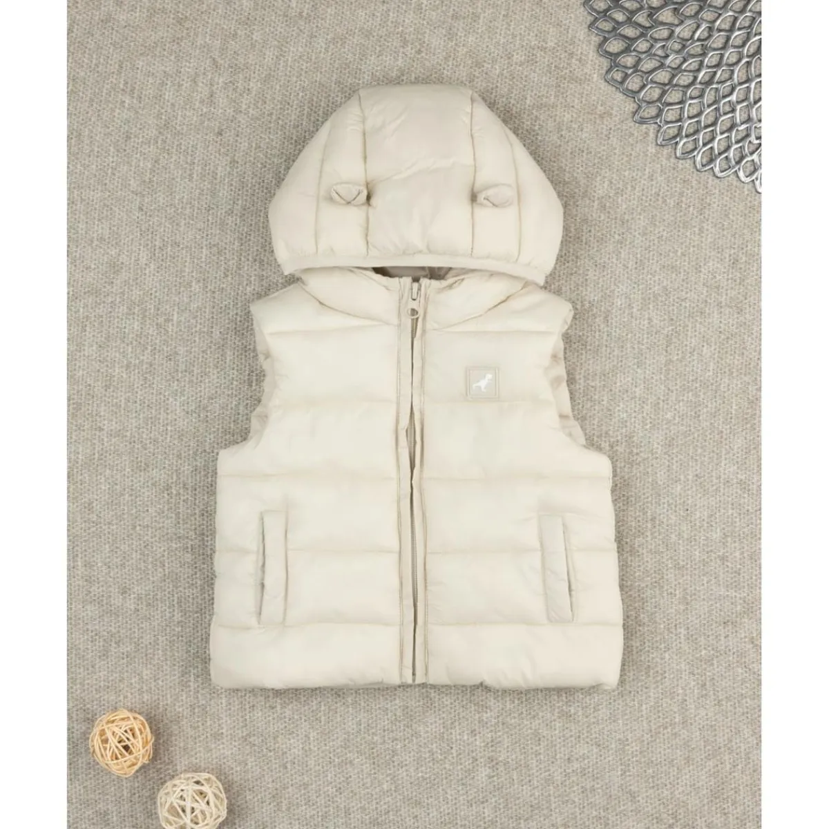 Chaleco infantil blanco de nylon reciclado*Prenatal