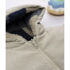 Chaqueta reversible beige con capucha para niño*Prenatal Outlet
