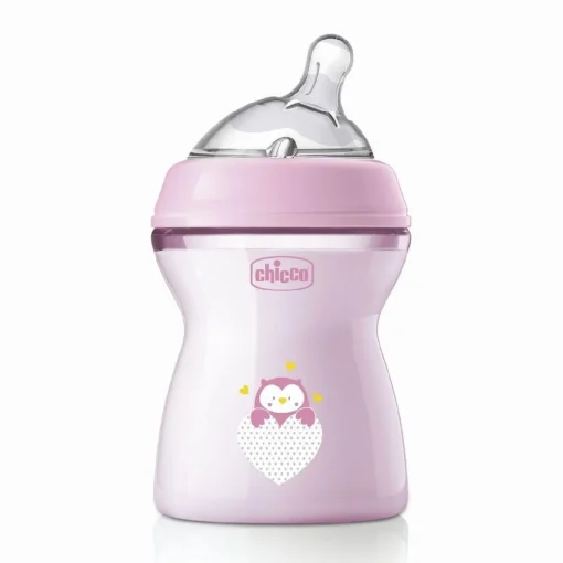 - Biberón Natural Feeling 250ml Rosa 2m+*CHICCO New