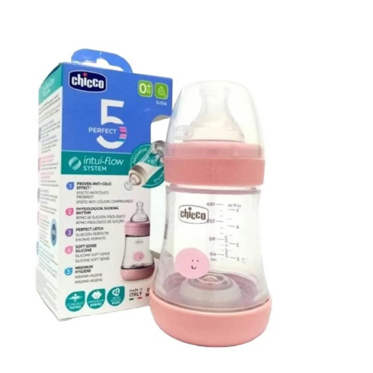 Hot - Biberón rosa de fluido lento 150 ml Perfect5 Biberones Y Chupetes·Biberones