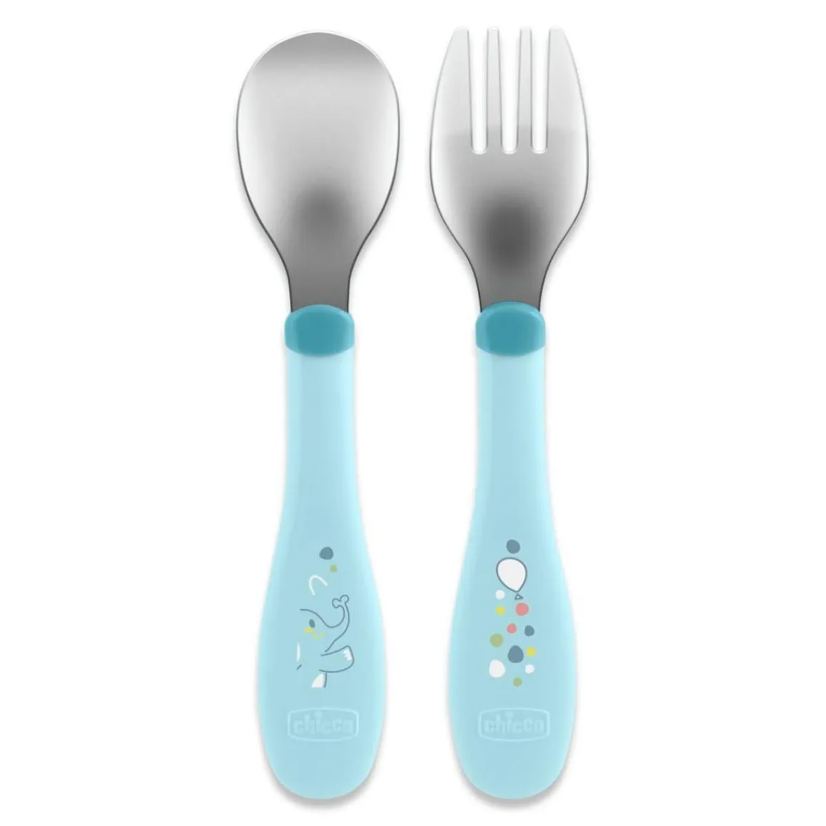 - Set de Cubiertos Acero Inoxidable 18M - Azul*CHICCO Hot