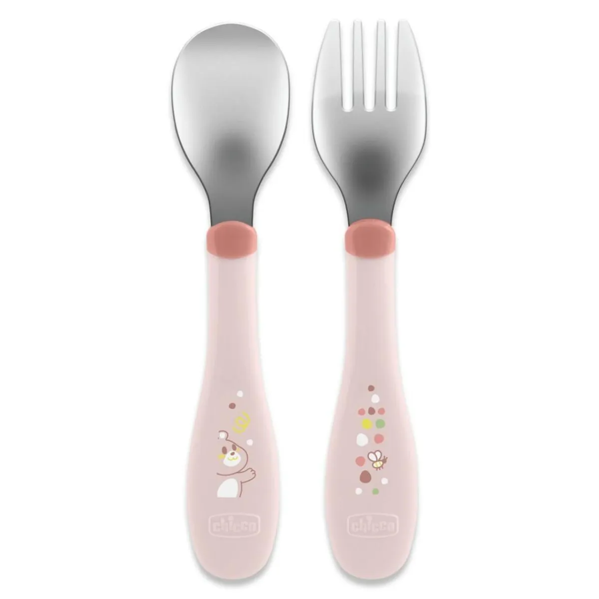 - Set de Cubiertos Acero Inoxidable 18M - Rosa*CHICCO Clearance