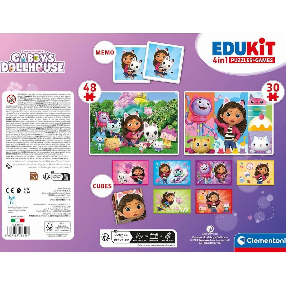 - Gabbys Dollhouse - Puzzle Edukit 4 en 1*CLEMENTONI Online