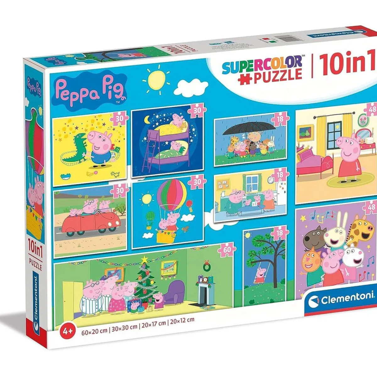 Best - Peppa Pig - Puzzle Infantil Multicolor 10 en 1, de distinto tamaño para montar progresivamente ㅤ Juegos Y Puzzles