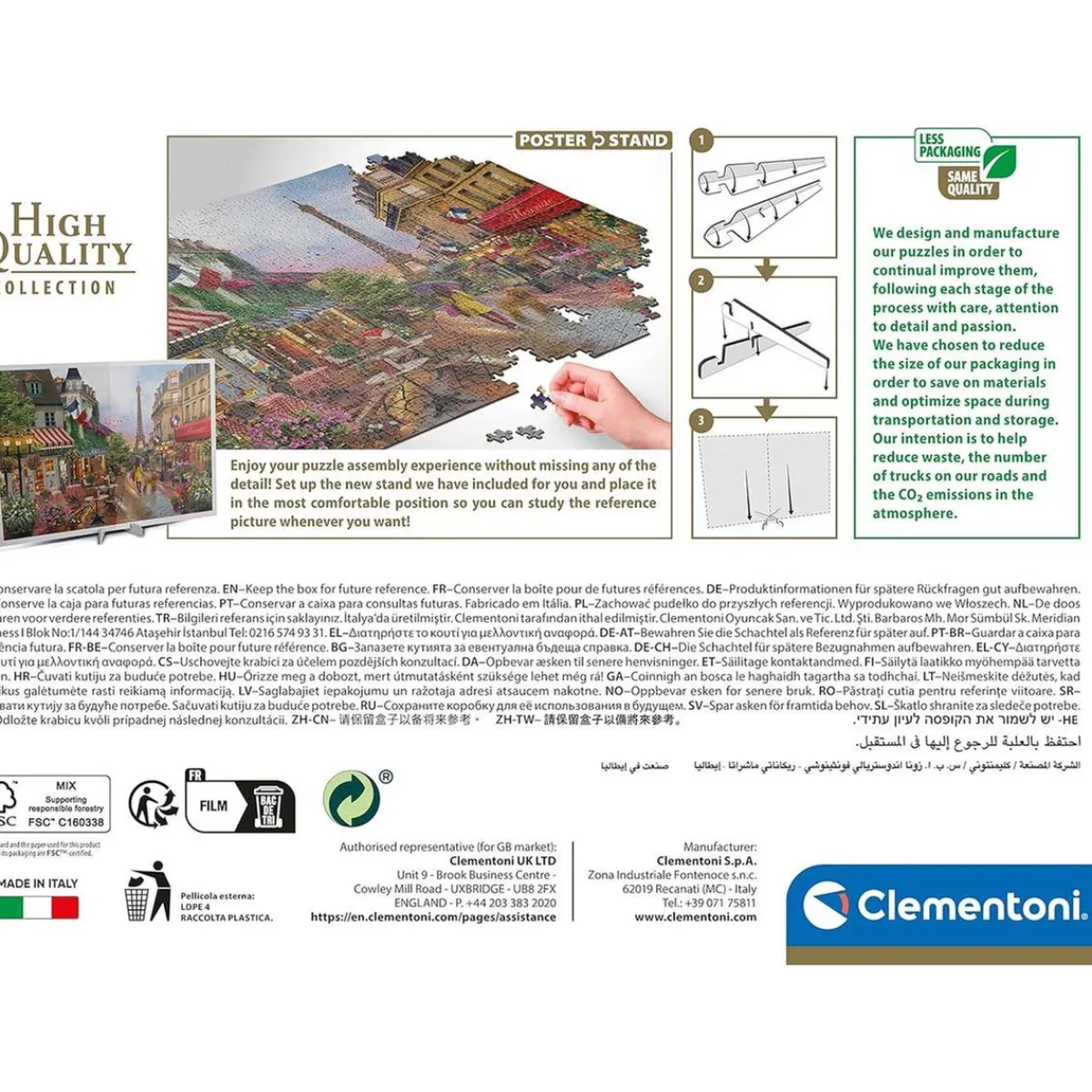 - Puzzle 1000 piezas flores en Paris ㅤ*CLEMENTONI Online