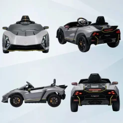 Coche eléctrico Lamborghini Autentica Gris*AIYAPLAY Outlet