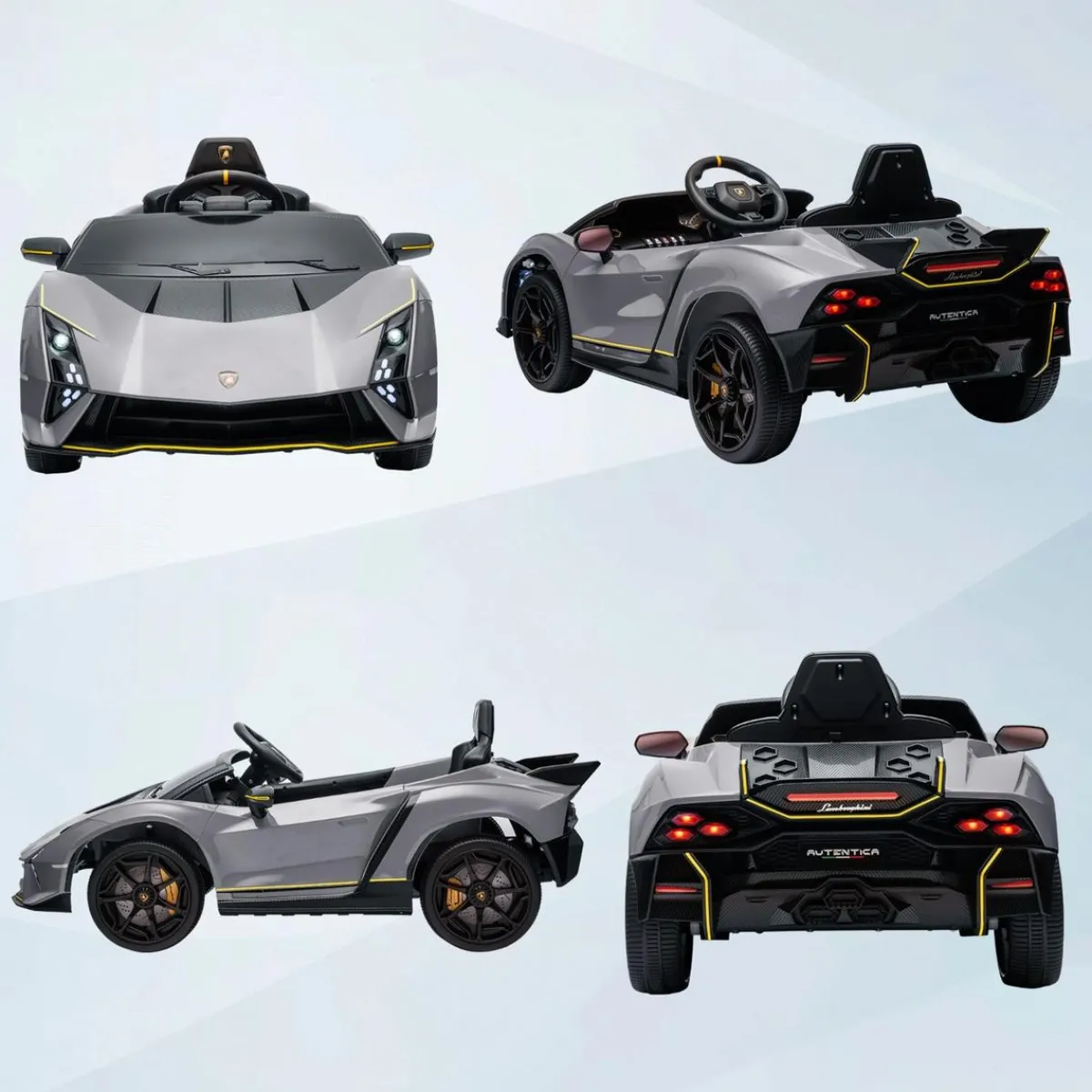 Coche eléctrico Lamborghini Autentica Gris*AIYAPLAY Outlet