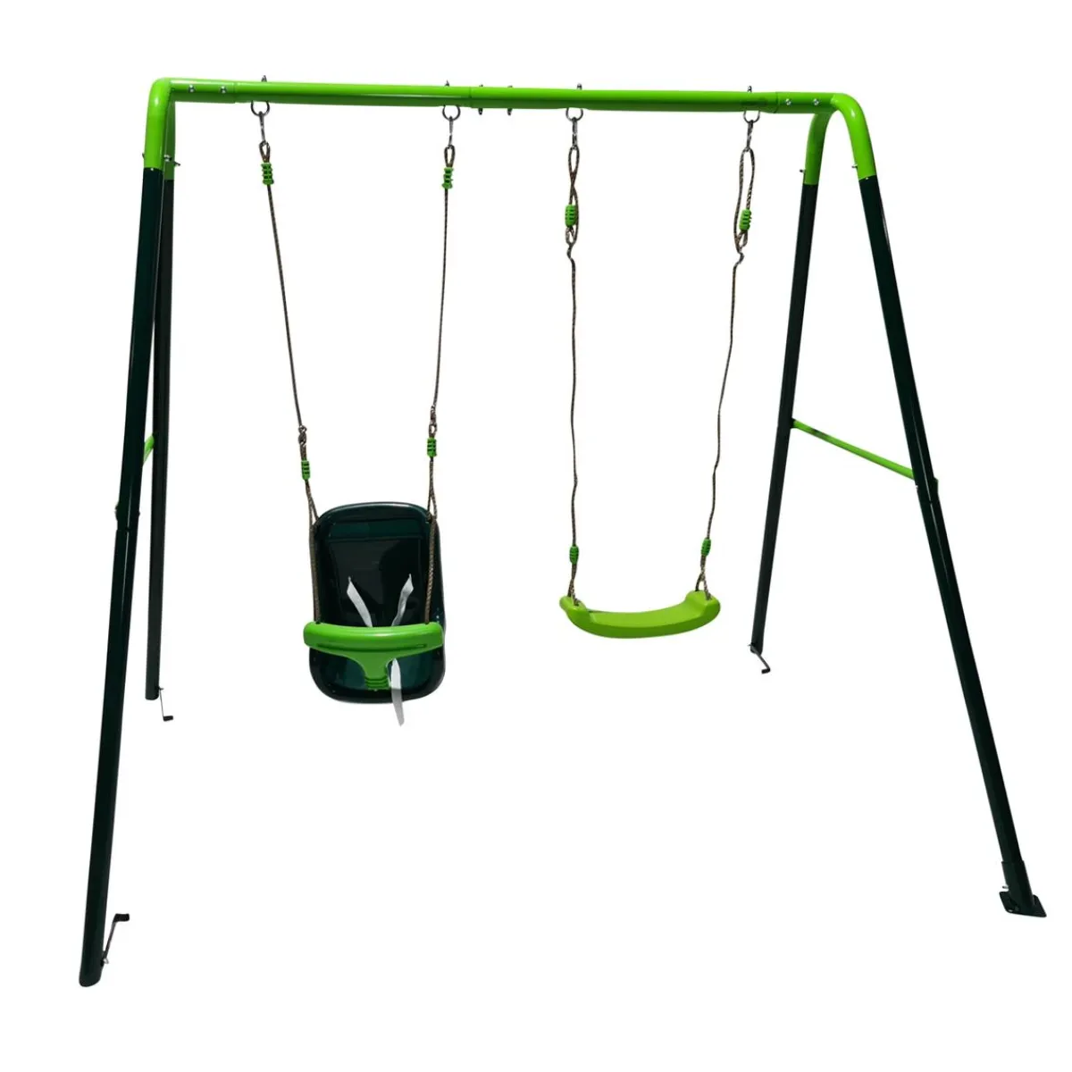 New Columpio metálico doble Olea + asiento bebé Columpios