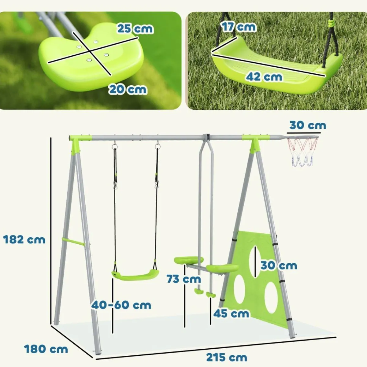 Conjunto de columpios 4 en 1 Verde*AIYAPLAY New