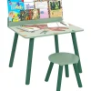 Conjunto de mesa y silla con estante integrado Verde*AIYAPLAY Sale