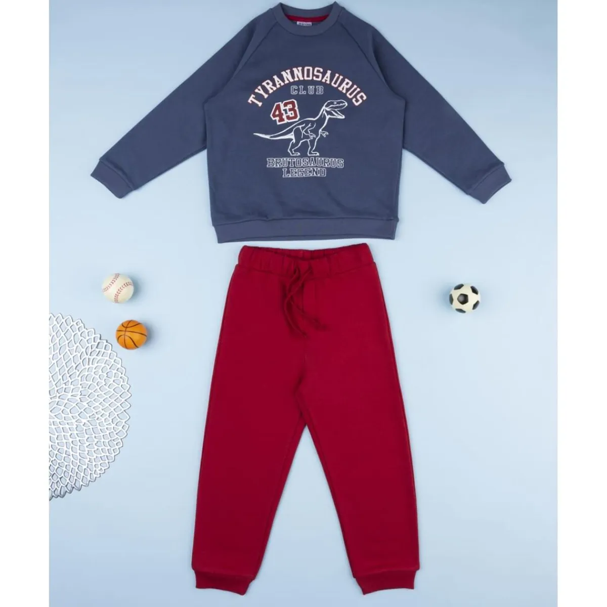 Conjunto jogging azul y burdeos para niño*Prenatal Clearance