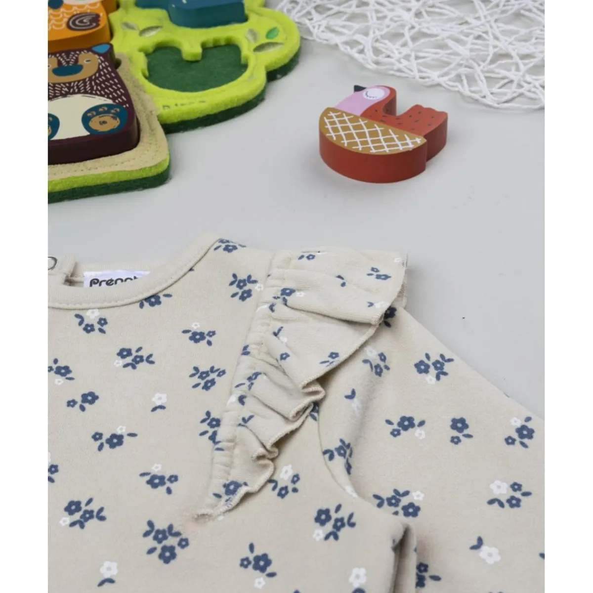Conjunto niña beige y azul con flores Niña·Bebé Niña 3-36 Meses|Bebé Niña 3-36 Meses·Vestidos, Conjuntos Y Deporte