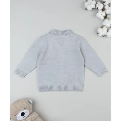 Cárdigan bebé gris con parche*Prenatal Clearance