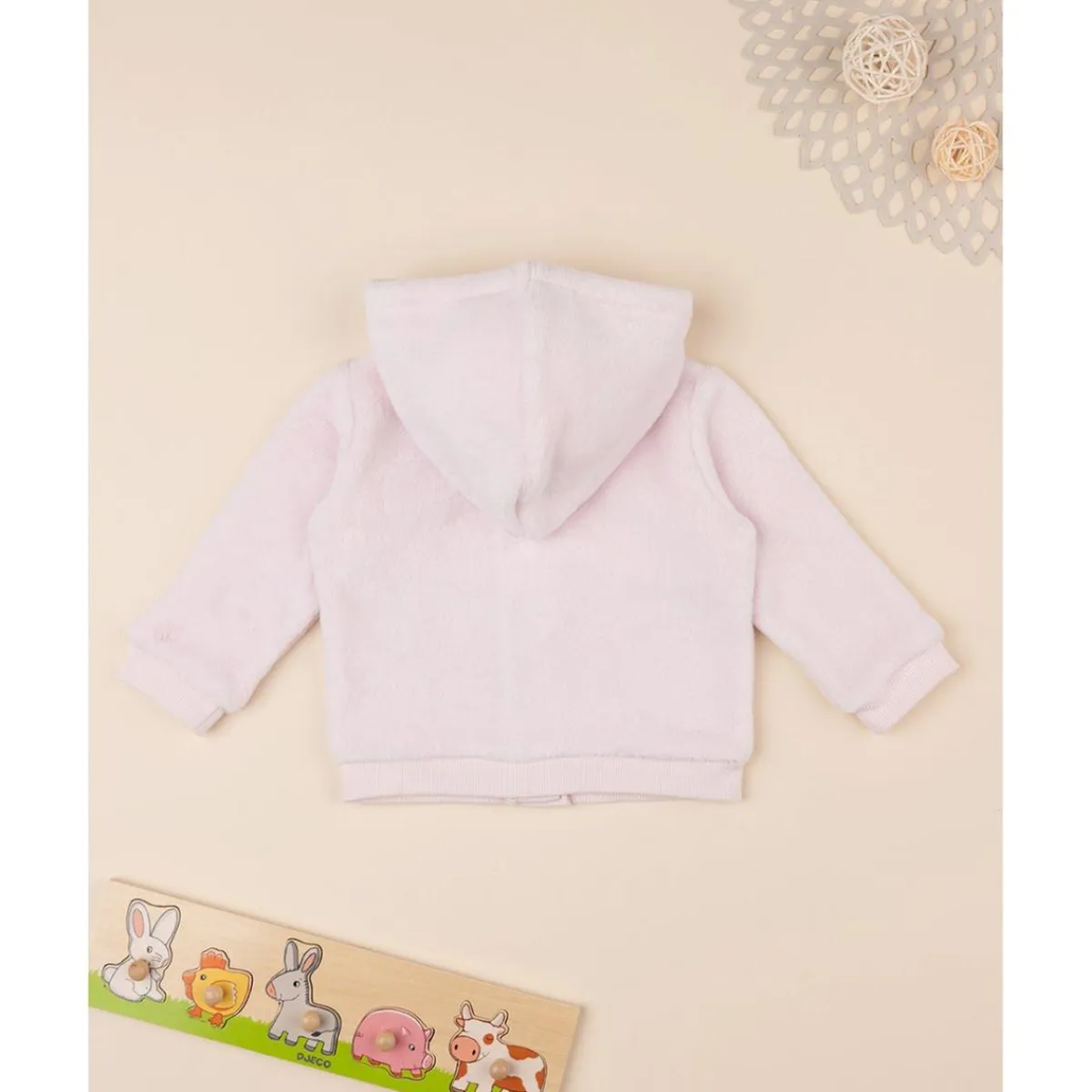 Cárdigan de peluche rosa para bebé*Prenatal