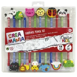 Creamania - Set de 12 lápices con goma de borrar*CREAMANIA UNISEX Discount